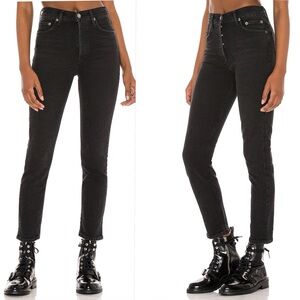 AGOLDE Nico High Rise Slim Jeans In Black Wash Size 26